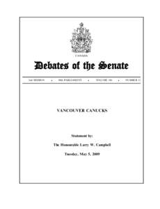 CANADA  Debates of the Senate 2nd SESSION  .