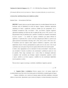 Cadernos do Centro de Línguas, n. 2 p. 137 – 142, 1998 (São Paulo: Humanitas / FFLCH-USP) [Formatação diferente da do texto impresso. Números de página indicados no corpo do texto,]