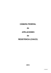 CÁMARA FEDERAL de APELACIONES de RESISTENCIA (CHACO)
