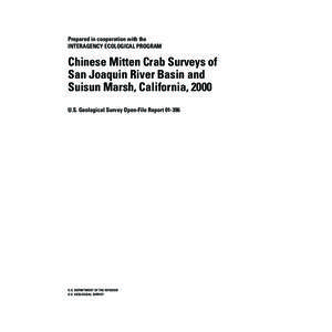 Chinese Mitten Crab Surveys of San Joaquin River Basin and Suisun Marsh, California, 2000