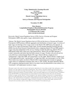 Using Administrative Earnings Records to Assess Wage Data Quality in the March Current Population Survey and the