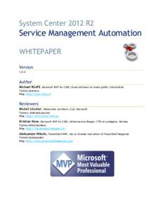 System Center 2012 R2  Service Management Automation WHITEPAPER Version 1.0.4