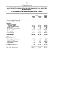 699  ESTIMATES[removed]MINISTER FOR URBAN AFFAIRS AND PLANNING AND MINISTER FOR HOUSING