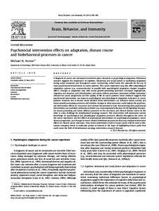 Brain, Behavior, and Immunity[removed]S88–S98  Contents lists available at SciVerse ScienceDirect Brain, Behavior, and Immunity journal homepage: www.elsevier.com/locate/ybrbi