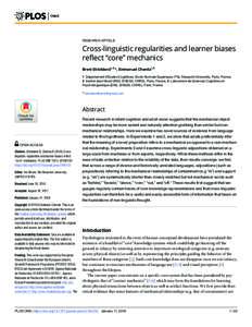 Cross-linguistic regularities and learner biases reflect “core” mechanics