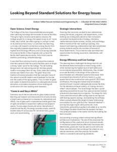 Looking Beyond Standard Solutions for Energy Issues Einhorn Yaffee Prescott Architecture & Engineering P.C. — COLLEGE OF THE HOLY CROSS