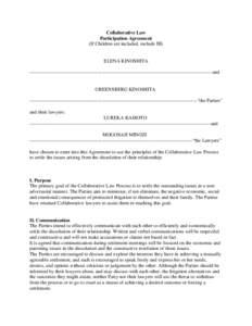 Collaborative Law Participation Agreement (If Children are included, include III) ELENA KINOSHITA ---------------------------------------------------------------------------------------------------------------and