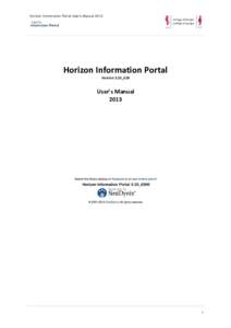 Horizon Information Portal User’s Manual[removed]Horizon Information Portal Version 3.23_629  User’s Manual