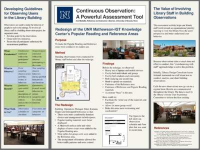 Developing Guidelines for Observing Users in the Library Building Continuous Observation: