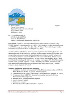 To: Stacey Gotham Central Valley Region Regional Water Quality Control Board 415 Knollcrest Drive Redding, CA 96002