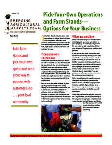 Pick-Your-Own Operations and Farm Stands— Options for Your Business A3811-14