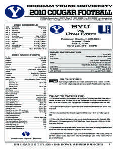 BRIGHAM YOUNG UNIVERSITY[removed]COUGAR FOOTBALL