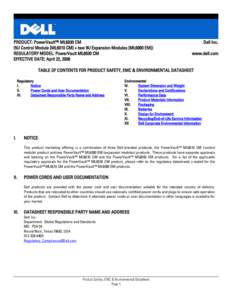 Product Safety, EMC and Environmental Datasheet