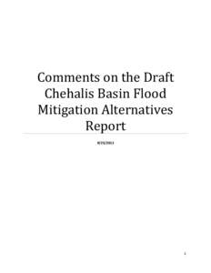 Comments on the Draft Chehalis Basin Flood Mitigation Alternatives Report