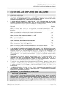 AML/CFT Handbook for the Accountancy Sector Part 1: Section 7: Enhanced and Simplified CDD measures 7. ENHANCED AND SIMPLIFIED CDD MEASURES 7.1