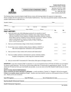 Mantoux test / Bacillus Calmette-Guérin / Montana State University / Latent tuberculosis / Heaf test / Tuberculosis / Medicine / Health