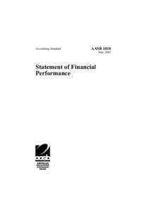 Accounting Standard  AASB 1018 Statement of Financial Performance