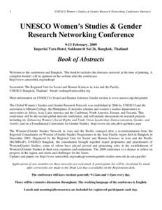 1  UNESCO Women’s Studies & Gender Research Networking Conference Abstracts UNESCO Women’s Studies & Gender Research Networking Conference