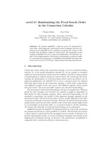 randoCoP: Randomizing the Proof Search Order in the Connection Calculus Thomas Raths Jens Otten