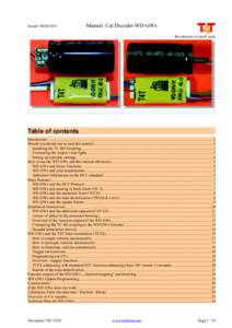 Issued: [removed]Manual: Car Decoder WD-GWx Revolutions in small scale  Table of contents