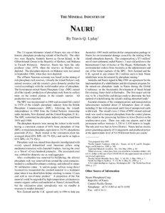 Nauru / British Phosphate Commission / Makatea / Phosphorite / Banaba Island / Aiwo District / Phosphate / Geography of Nauru / Phosphate mining in Nauru / Chemistry / Oceania