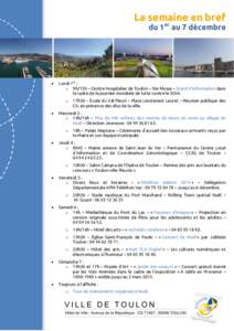 La semaine en bref  du 1er au 7 décembre 