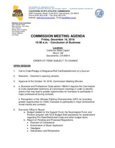 COMMISSION MEETING AGENDA