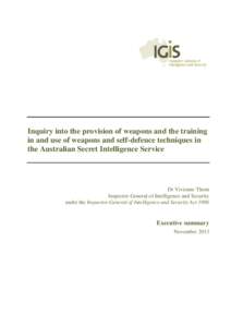 Defence Security Authority Report - Inquiry into allegatins of inappropriate vertting practices in the Defence Security Authority and related matters