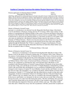 Southern Campaign American Revolution Pension Statements & Rosters Pension application of Christian Perkins S25829 Transcribed by Will Graves f22VA[removed]