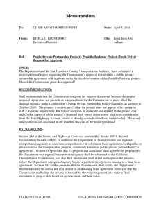 Transportation in the San Francisco Bay Area / Canada Line / Presidio of San Francisco / California / San Francisco Bay Area / Doyle Drive Replacement Project