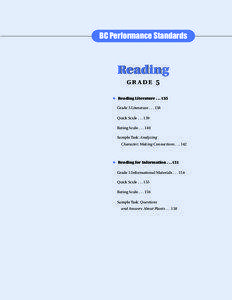 BC Performance Standards  Reading