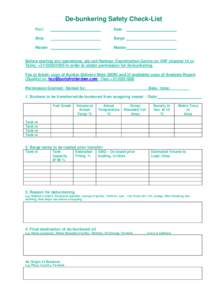 De-bunkering Safety Check-List Port Date  Ship