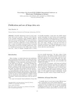 Proceedings of the Second ICSU/UNESCO International Conference on  Electronic Publishing in Science held in association with CODATA, IFLA and ICSTI at UNESCO House, Paris 20–23 February 2001