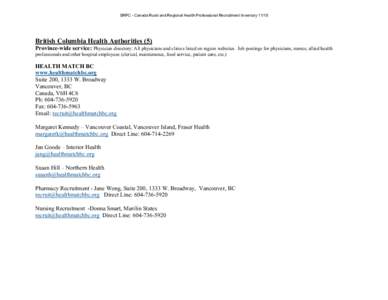 Microsoft Word - British Columbia Health Authorities update 2007.doc