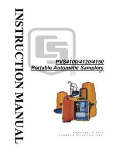 PVS4100[removed]Portable Automatic Samplers Instruction Manual