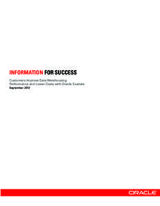 Oracle Exadata / Oracle Corporation / Oracle Database / Oracle Enterprise Manager / Teradata / Asiana IDT / Oracle Big Data Appliance / Oracle Fusion Middleware / Software / Information technology management / Computing