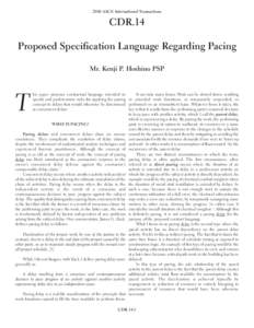 Proposed Specification Language Regarding Pacing