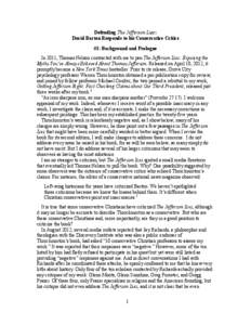 Thomas Jefferson / Classical liberalism / Deists / Randolph family of Virginia / James Madison / Warren Throckmorton / Virginia / Politics of the United States / United States