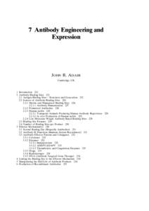 7 Antibody Engineering and Expression JOHN R. ADAIR Cambridge, UK