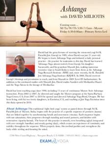 Ashtanga
  Ashtanga with DAVID MILIOTIS