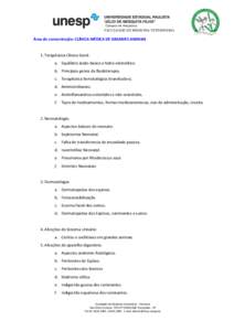 Campus de Araçatuba  FACULDADE DE MEDICINA VETERINÁRIA Área de concentração: CLÍNICA MÉDICA DE GRANDES ANIMAIS