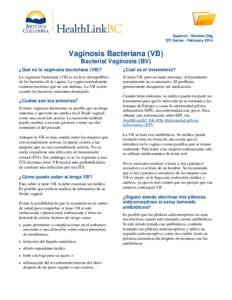 Bacterial Vaginosis (BV) - HealthLinkBC File #08g - Spanish version