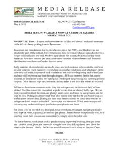 FOR IMMEDIATE RELEASE May 6, 2011 CONTACT: Dan Strasser[removed]removed]