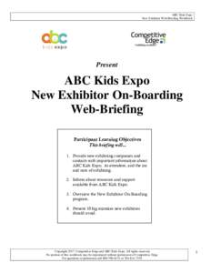 ABC Kids Expo New Exhibitor Web-Briefing Workbook Present  ABC Kids Expo