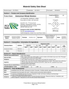 Fertilizers / Nitrates / Oxidizing agents / Ammonium nitrate / Ammonia / UAN / Toxicity / Median lethal dose / HAZMAT Class 6 Toxic and Infectious Substances / Chemistry / Nitrogen metabolism / Toxicology