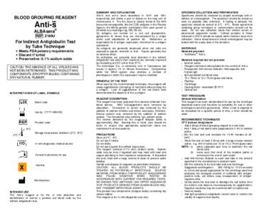 BLOOD GROUPING REAGENT  Anti-s ALBAsera® REF Z186U