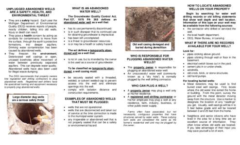 Oil wells / Petroleum production / Civil engineering / Concrete / Tremie / Bentonite / Water well / Casing / Michigan Department of Environmental Quality / Petroleum / Construction / Technology