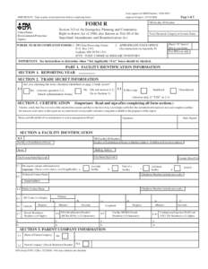 Form Approved OMB Number: [removed]IMPORTANT: Type or print; read instructions before completing form) TRI Facility ID Number  FORM R