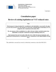 Political economy / European Union law / European Union value added tax / Accountancy / Value Added Tax / Tax / Ad valorem tax / Council Implementing Regulation (EU) No 282/2011 / Value added taxes / Taxation / Public economics