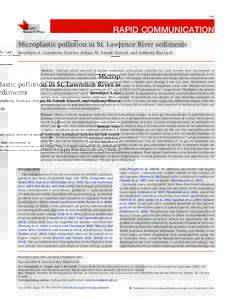 1767  RAPID COMMUNICATION Microplastic pollution in St. Lawrence River sediments Can. J. Fish. Aquat. Sci. Downloaded from www.nrcresearchpress.com by MCGILL UNIVERSITY onFor personal use only.